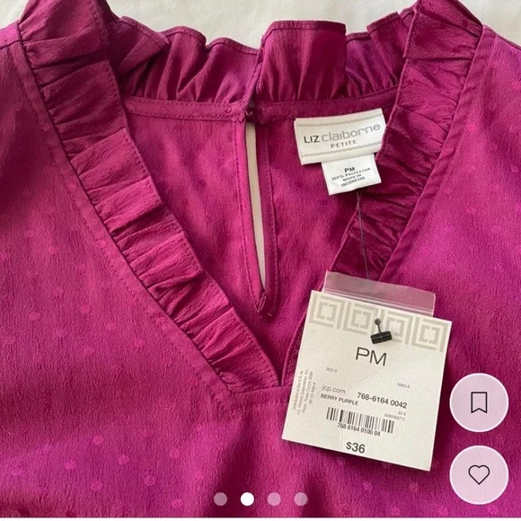 Liz Claiborne NWT Women’s Blouse - Picture 2 of 4